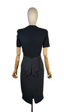 Load image into Gallery viewer, Original 1940's Bernice Holloway Black Crepe and Grosgrain Day Dress - Bust 34