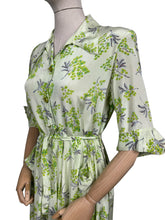 Load image into Gallery viewer, Original 1940's CC41 Green Silk Crepe Belted Day Dress with Pockets by Rei-ta - Bust 36