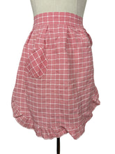 Load image into Gallery viewer, Original 1950's Red and White Check Apron with Patch Pocket and Frilly Trim - Waist 28 *