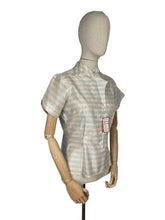 Load image into Gallery viewer, Original 1950's Deadstock with Tag Le Charme Pink and Blue Stripe Blouse - Bust 34" *