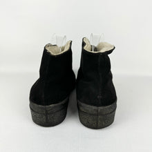 Load image into Gallery viewer, Original 1950's Morlands Fur Lined Black Suede Zip Front Winter Boots - UK 6 6.5