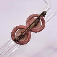 Load image into Gallery viewer, Original 1940's Pale Pink Wartime Make Do and Mend Wire Brooch with Double Button Decoration *