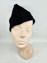 Load image into Gallery viewer, Original 1930's Black Felt Pixie Hat - Great High Hat *