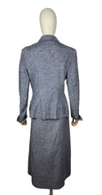 Load image into Gallery viewer, Original Late 1940's Wiley's of Kansas Textured Slate Grey Blue Cotton Suit - Bust 40