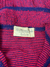 Load image into Gallery viewer, Original 1940's 1950's Brittany Club Sports Clothes by Marinette Three Piece Knit Set in Cranberry Red and French Navy Boucle Wool - Bust 36 38 *
