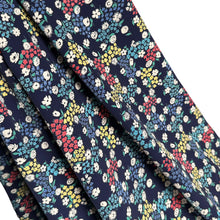 Load image into Gallery viewer, Original 1940's Blue Crepe Dressmaking Fabric with Floral Print in Red, Green, White and Yellow - 35" x 90" *