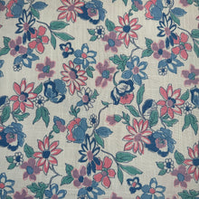 Load image into Gallery viewer, Original 1940's 1950's Floral Linen White, Blue, Green and Pink Tootal Brand Dressmaking Fabric - 35" x 66"