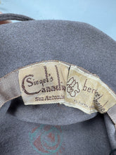 Load image into Gallery viewer, Original Early 1940's Grey Felt Topper Hat with Beading by Bernice Charles