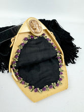 Load image into Gallery viewer, Original 1920's Antique Crochet Bag with Celluloid Frame with Cameo Clasp and Long Tassels *