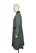 Load image into Gallery viewer, Original 1940's CC41 Brown and Blue Herringbone Wool Double Breasted Coat - Bust 36