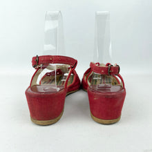 Load image into Gallery viewer, Original 1950's Red Canvas Gayday Sandals with Pastel Tartan Lining - UK 5
