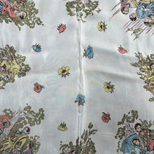 Load image into Gallery viewer, Original 1940's or 1950's Silk Crepe Scarf with Beautifully Intricate Victorian Scenes - Great Headscarf