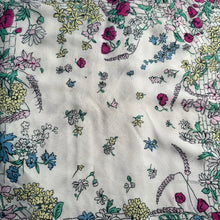 Load image into Gallery viewer, Original 1940's Bright Floral Crepe Scarf in Pink, Green, Blue and White - Great Headscarf