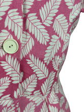 Load image into Gallery viewer, Original 1940's 1950's Pink and White Cotton Summer Dress with Pretty Fern Print - Bust 34 35 *