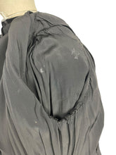 Load image into Gallery viewer, Original 1940's Zissman Model Black Wool Double Breasted Princess Coat with Velvet Collar and Pocket Detail - AS IS - Bust 38