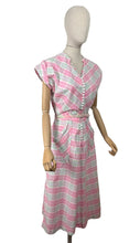 Load image into Gallery viewer, Original 1950's Penney's of Brentwood White, Pink, Blue and Green Plaid Belted Cotton Day Dress - Bust 38
