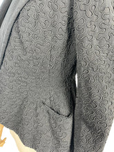 Load image into Gallery viewer, Original 1940's Crayson Model Black Fitted Jacket Covered Entirely in Soutache - Bust 36 38 *
