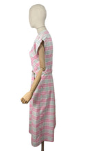 Load image into Gallery viewer, Original 1950's Penney's of Brentwood White, Pink, Blue and Green Plaid Belted Cotton Day Dress - Bust 38