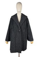 Load image into Gallery viewer, 1950’s Curly Black Astrakhan Swing Jacket with Shawl Collar - Bust 42 44