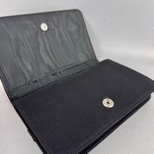 Load image into Gallery viewer, Original 1940's 1950's Black Fabric Covered Clutch Bag with Diamond Trio Paste Trim