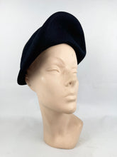 Load image into Gallery viewer, Original 1940's 1950's Hi-Aims Black Felt Hat with High Brim