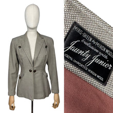 Load image into Gallery viewer, Original Late 1940's Two Tone Brown Edge to Edge Jacket with Double Button Closure by Jaunty Junior - Bust 36 37 - AS IS