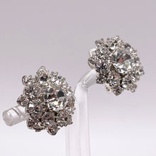 Load image into Gallery viewer, Original 1950's Claw Set Clear Paste Flower Clip-on Earrings
