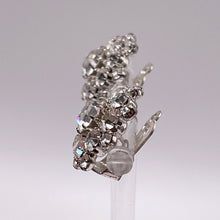 Load image into Gallery viewer, Original 1950's Claw Set Clear Paste Flower Clip-on Earrings
