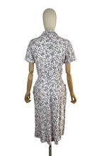 Load image into Gallery viewer, RESERVED DO NOT BUY Original 1940's CC41 Heavy Linen Novelty Print Belted Day Dress - Bust 34 35