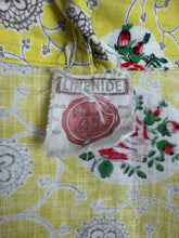 Load image into Gallery viewer, Original 1940's 1950's Pretty Yellow Cotton Dressing Robe with Pink Roses Print - Bust 36" 38"