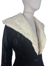 Load image into Gallery viewer, Original 1930's Black Velvet Evening Jacket with Genuine Fur Trim and Glass Buttons - Bust 38