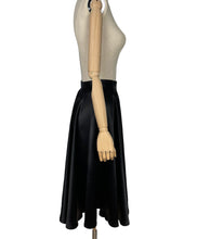 Load image into Gallery viewer, Original 1950’s Inky Black Satin Full Circle Skirt - Waist 25 26 *