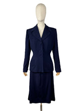 Load image into Gallery viewer, Original 1940's Navy Medium Weight Wool Suit by FORSTMANN - Bust 38 *