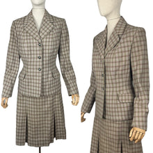 Load image into Gallery viewer, Original 1940's Green and Burgundy Check Wool Suit by Dorchester - Bust 38 40