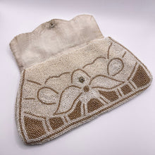 Load image into Gallery viewer, Original 1930's Heavily Beaded Evening Clutch Bag in Ivory and Faux Pearl - Pretty Vintage Purse - As Is *