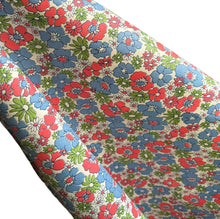Load image into Gallery viewer, Original 1940's White, Red, Blue and Green Medium Weight Cotton Dressmaking Fabric - 36" x 88"