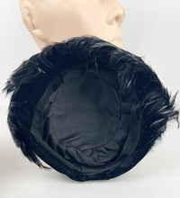 Load image into Gallery viewer, Original 1950's Inky Black Cocktail Hat in Velvet and Feather *