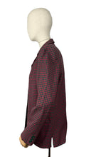 Load image into Gallery viewer, Original 1940's Red and Green Fine Check Double Breasted O'Rossen of California Wool Jacket - Bust 38 40