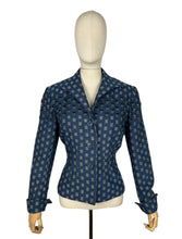 Load image into Gallery viewer, Original 1940's Grey, Black and Cobalt Blue Beaded Wool Jacket - Bust 38