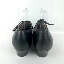 Load image into Gallery viewer, Original 1930's 1940's Inky Black Leather Lace Up Shoes with Punch Detail - UK 6 or 6.5