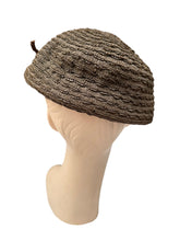Load image into Gallery viewer, Original 1930's Brown Straw Hat with Autumnal Trim by LeWite London