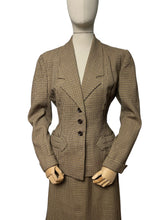 Load image into Gallery viewer, Original 1940’s American Made Lightwool Wool Check Suit in Dull Mustard and Brown - Bust 40 42