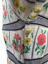 Load image into Gallery viewer, Wounded but Wearable Original Late 1940's or Early 1950's Floppy Cotton Floral Stripe Day Dress - Bust 36 *