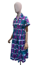 Load image into Gallery viewer, Original 1950's Cotton Dress in White, Green, Pink and Blue - Bust 36