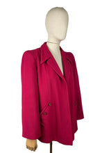 Load image into Gallery viewer, Original 1940's Raspberry Pink Wool Swing Jacket With Pockets - Bust 38 40 42