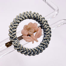 Load image into Gallery viewer, Original 1940's Pale Blue and Pink Wartime Make Do and Mend Wire Brooch with Flower Button Middle *