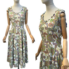 Load image into Gallery viewer, Original Late 1940's Vibrant Cotton Sundress with Paste Trim and Pocket - Bust 38
