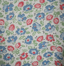 Load image into Gallery viewer, Original 1940's Floral Wraparound Apron in White, Red, Blue and Green - Pretty Pinny - Bust 32 34 36