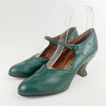 Load image into Gallery viewer, Original 1930's Mary Jane Leather Shoes Overpainted with Green *