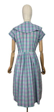 Load image into Gallery viewer, Original 1950’s Carolyn North Purple and Green Plaid Day Dress - Bust 36 *